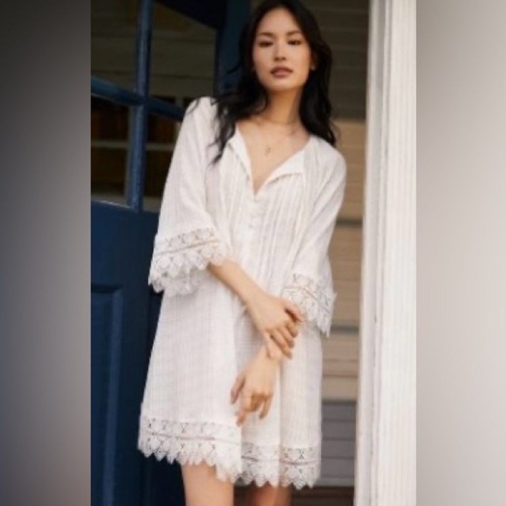 RARE ANTHROPOLOGIE NWT Lace Tunic Lounge Dress— XS